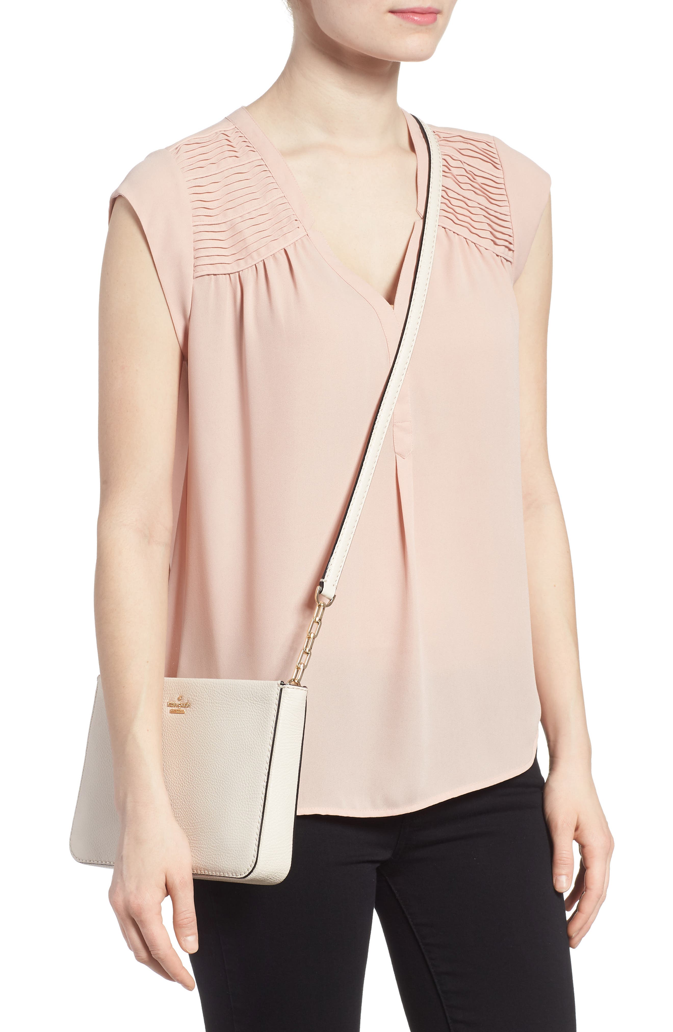 kingston drive - alessa leather shoulder/crossbody bag, Alternate, color, BLEACH BONE