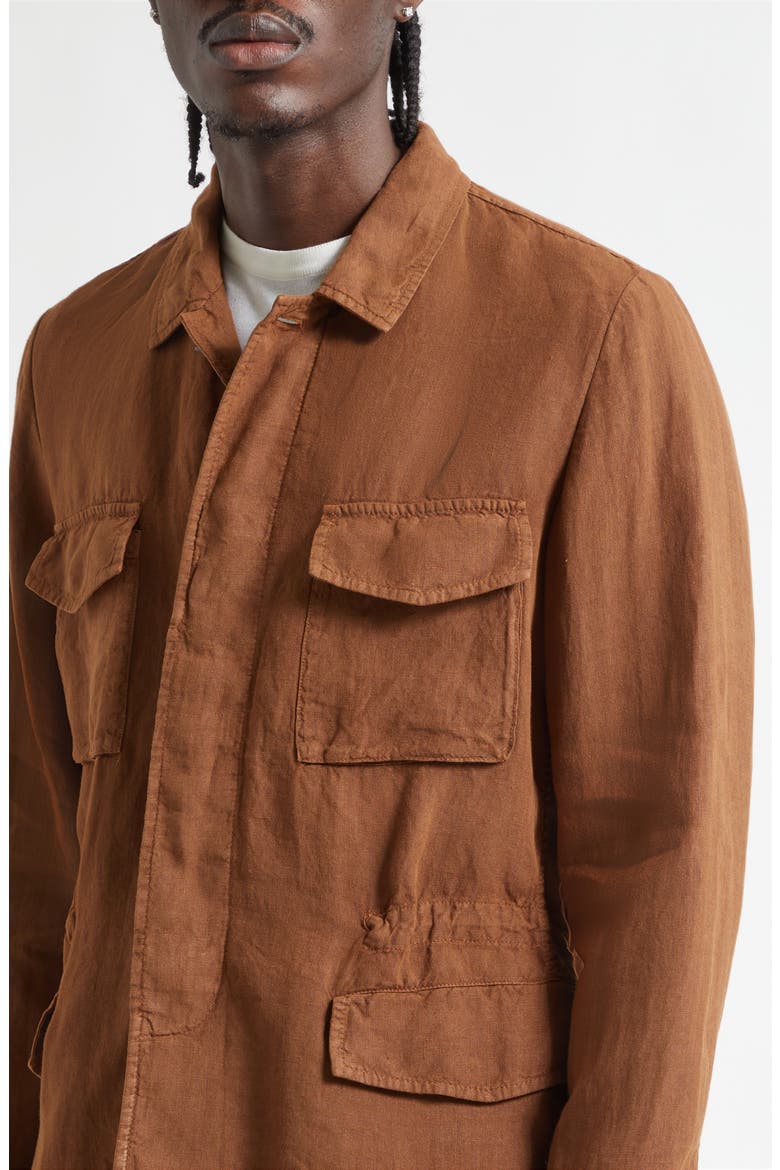 Linen Field Jacket, Alternate, color, SIENNA