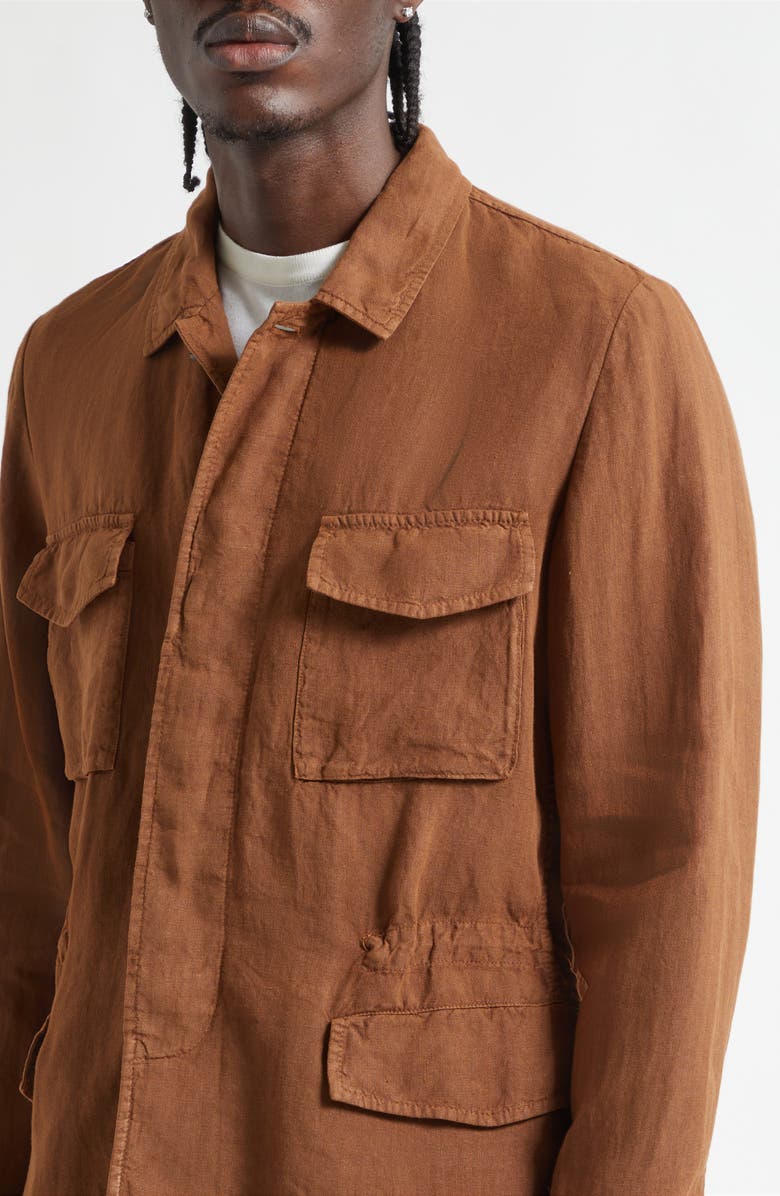 Boglioli Linen Field Jacket, Alternate, color, Sienna