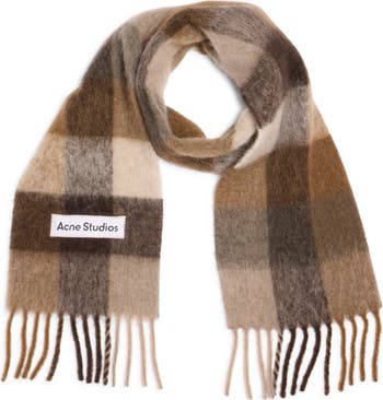 Vally Plaid Alpaca, Wool & Mohair Blend Scarf