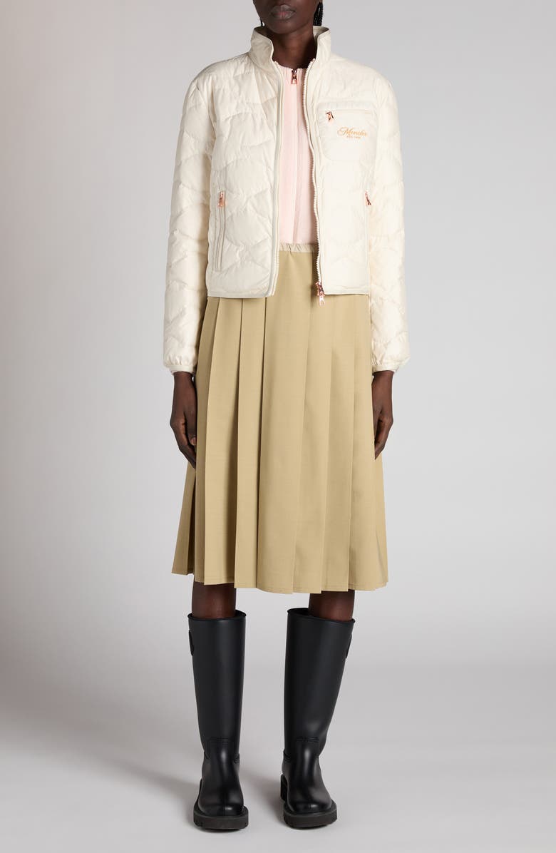 Moncler Tegea Quilted Down Jacket, Alternate, color, Pale Ivory