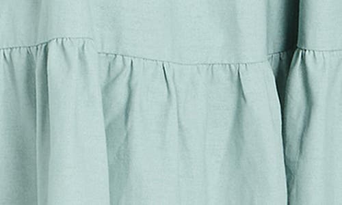 City Chic Puff Sleeve Tiered Midi Dress In Blue