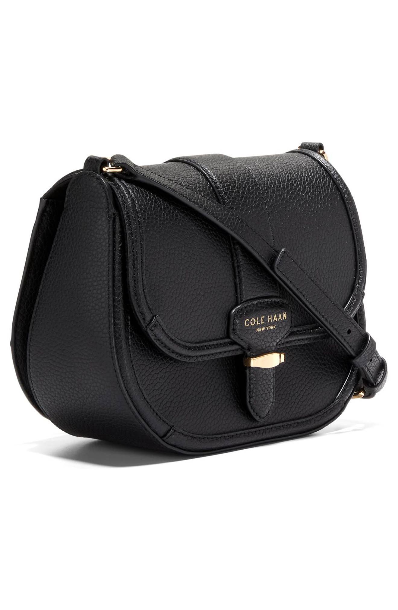 Cole Haan Marina Saddle Crossbody Bag, Alternate, color, Black