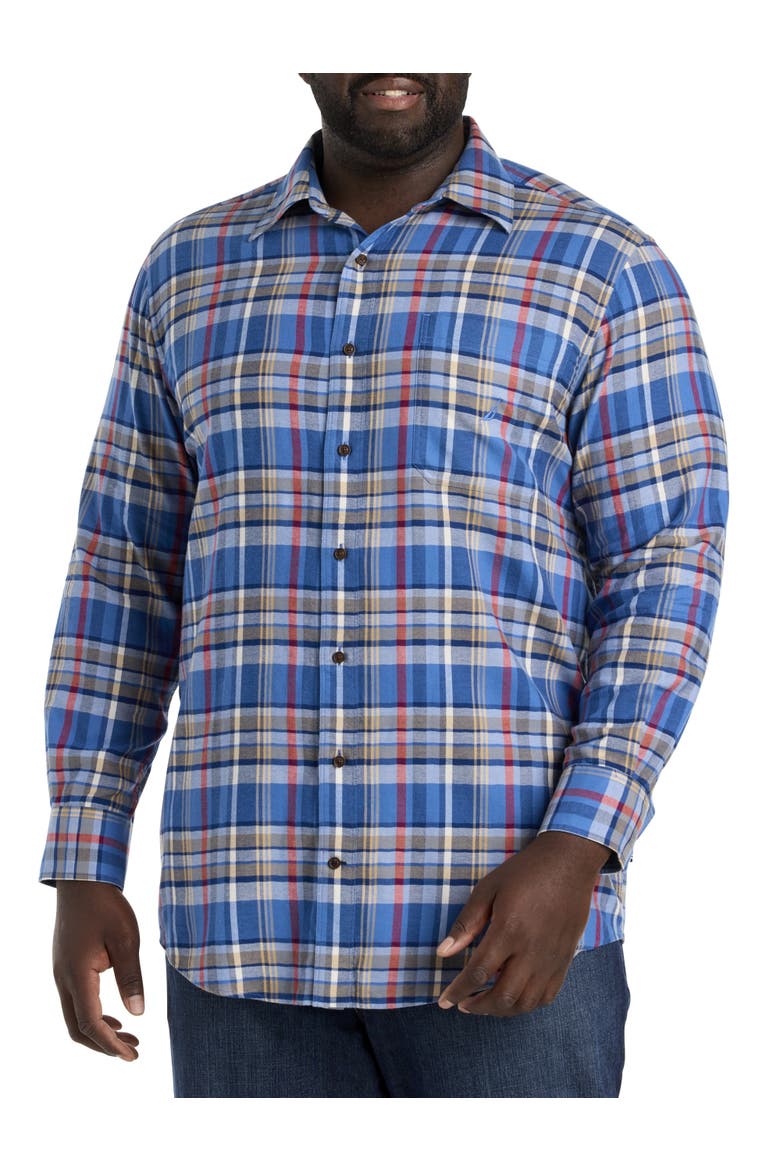Big & Tall Plaid Sport Shirt, Alternate, color, DELFT