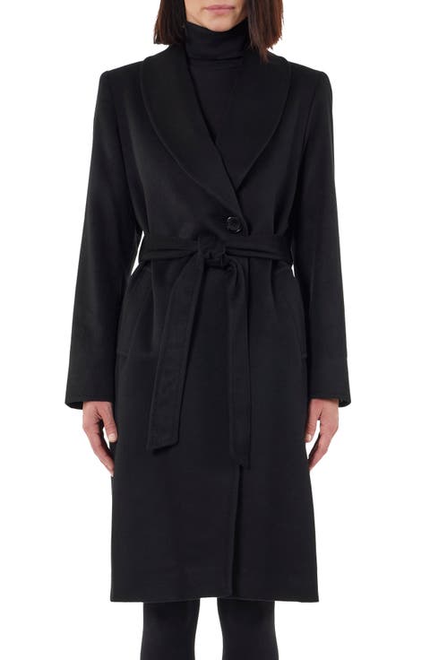 Pickstitch Cashmere Wrap Coat