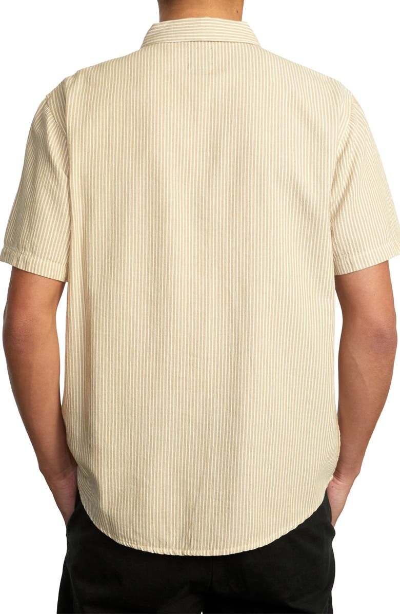 RVCA Dayshift Stripe Cotton Short Sleeve Button-Up Shirt, Alternate, color,