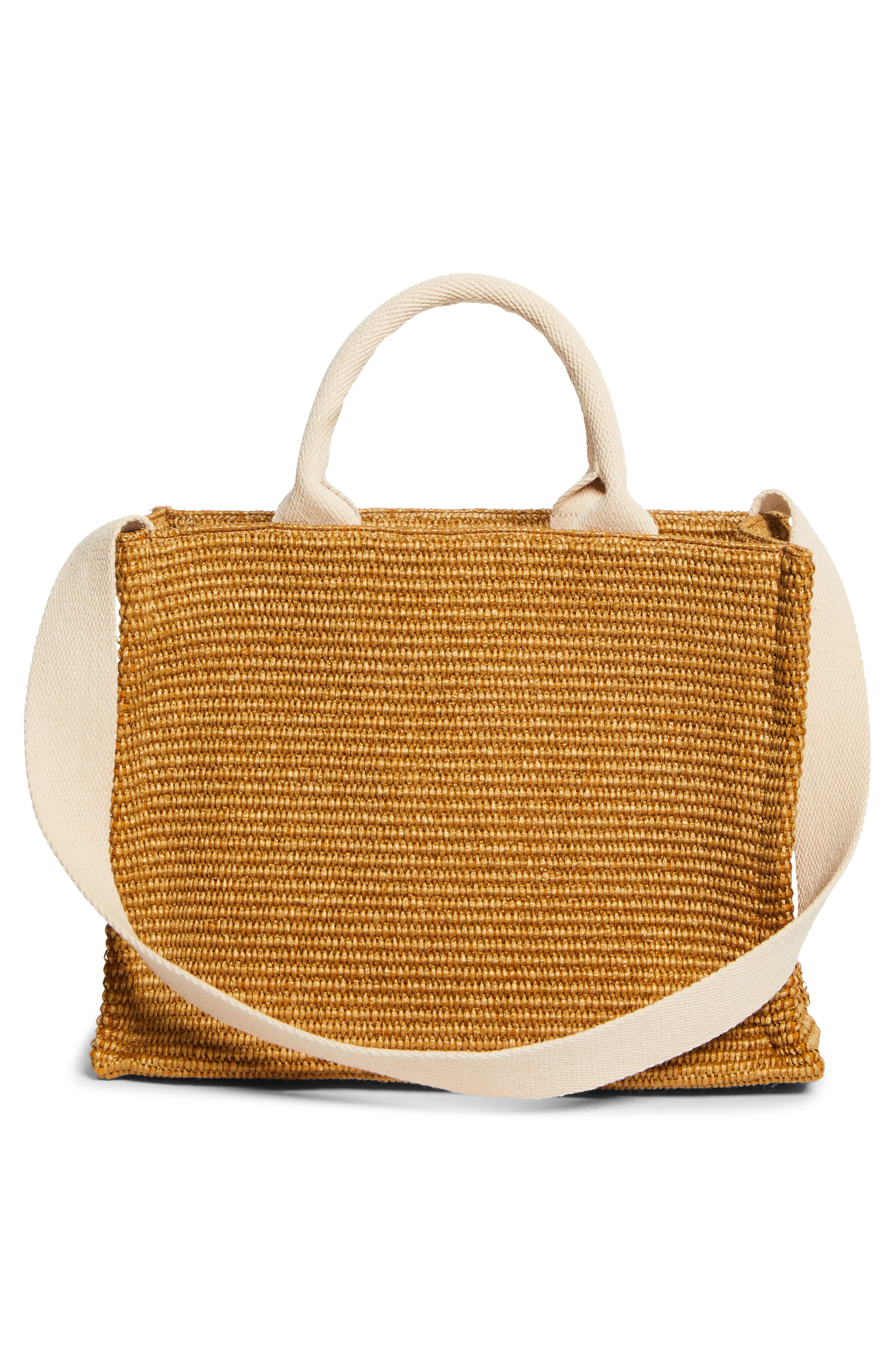 Marni Small Floral Embroidered Logo Raffia Tote, Alternate, color, 278 - Natural