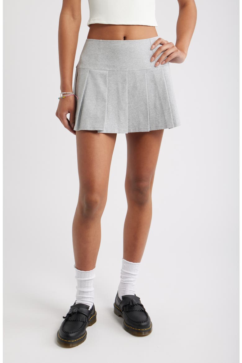Pleated Miniskort, Main, color, GREY SOFT HEATHER