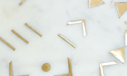 Tiramisu Aristocrat Geometric Marble Platter In White/gold
