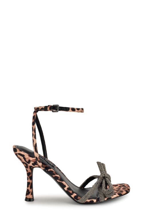 Shop Nine West Ivid Ankle Strap Sandal In Black Leopard