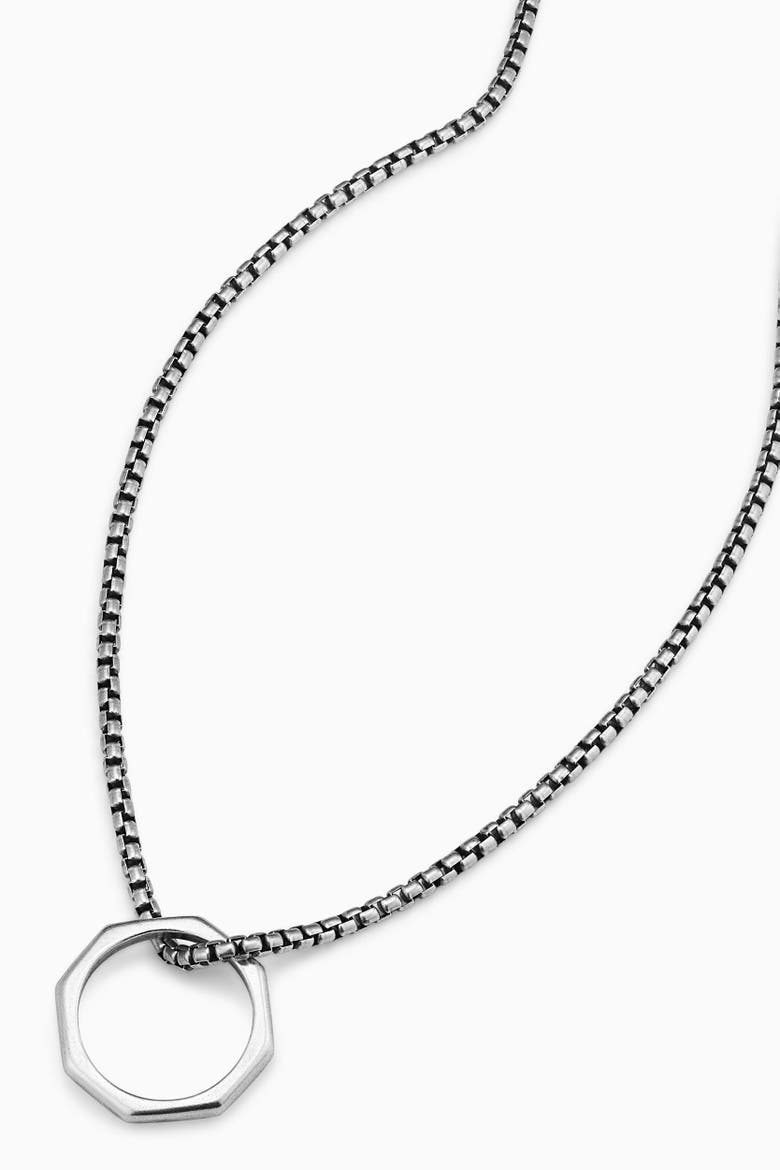 Mens Bolt Pendant Necklace in Sterling Silver, Alternate, color, Silver