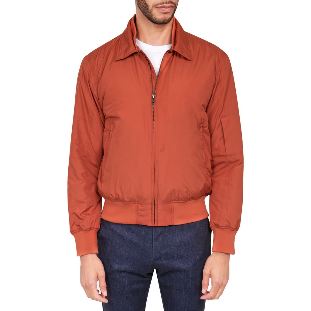 Brooklyn Brigade Solid Water Repellent Bomber Jacket In Orange