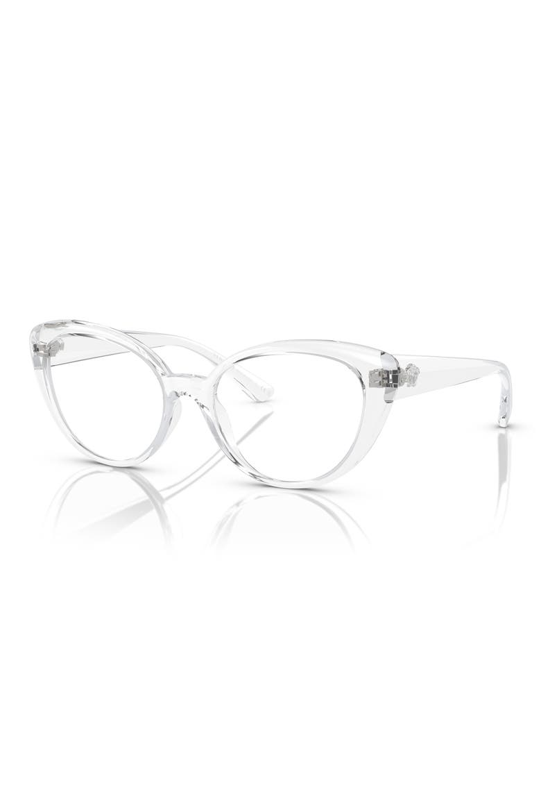 53mm Cat Eye Optical Glasses, Alternate, color, CRYSTAL