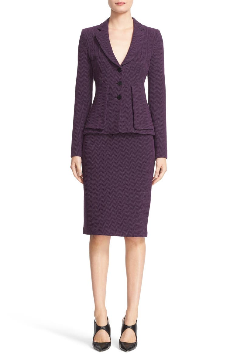 Chevron Jersey Blazer, Alternate, color, PLUM/ GREY