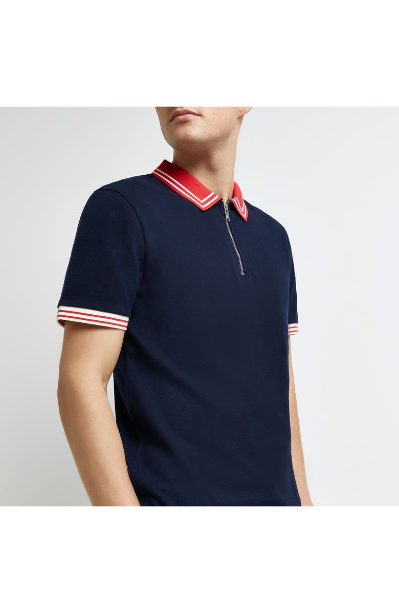 River Island Slim Fit Tipped Cotton Polo, Alternate, color, 