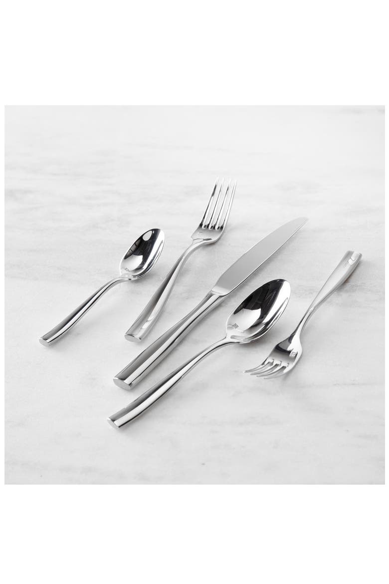 Lucca 5-Piece Place Setting, Alternate, color, SILVER