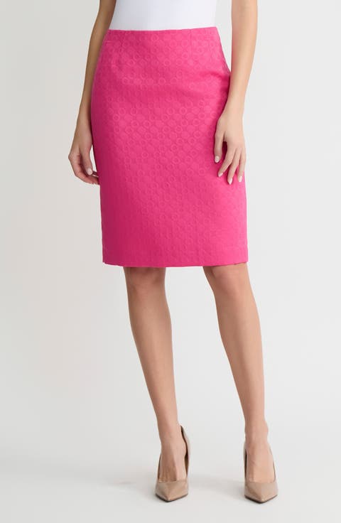 Textured Zip Pencil Skirt