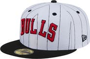 New Era Men's New Era White Chicago Bulls Wordmark Pinstripe 59FIFTY Fitted Hat