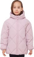Rokka&Rolla Kids' Charlotte Diamond Quilted Hooded Puffer Jacket
