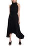 Pleated Halter Neck Handkerchief Hem Dress
