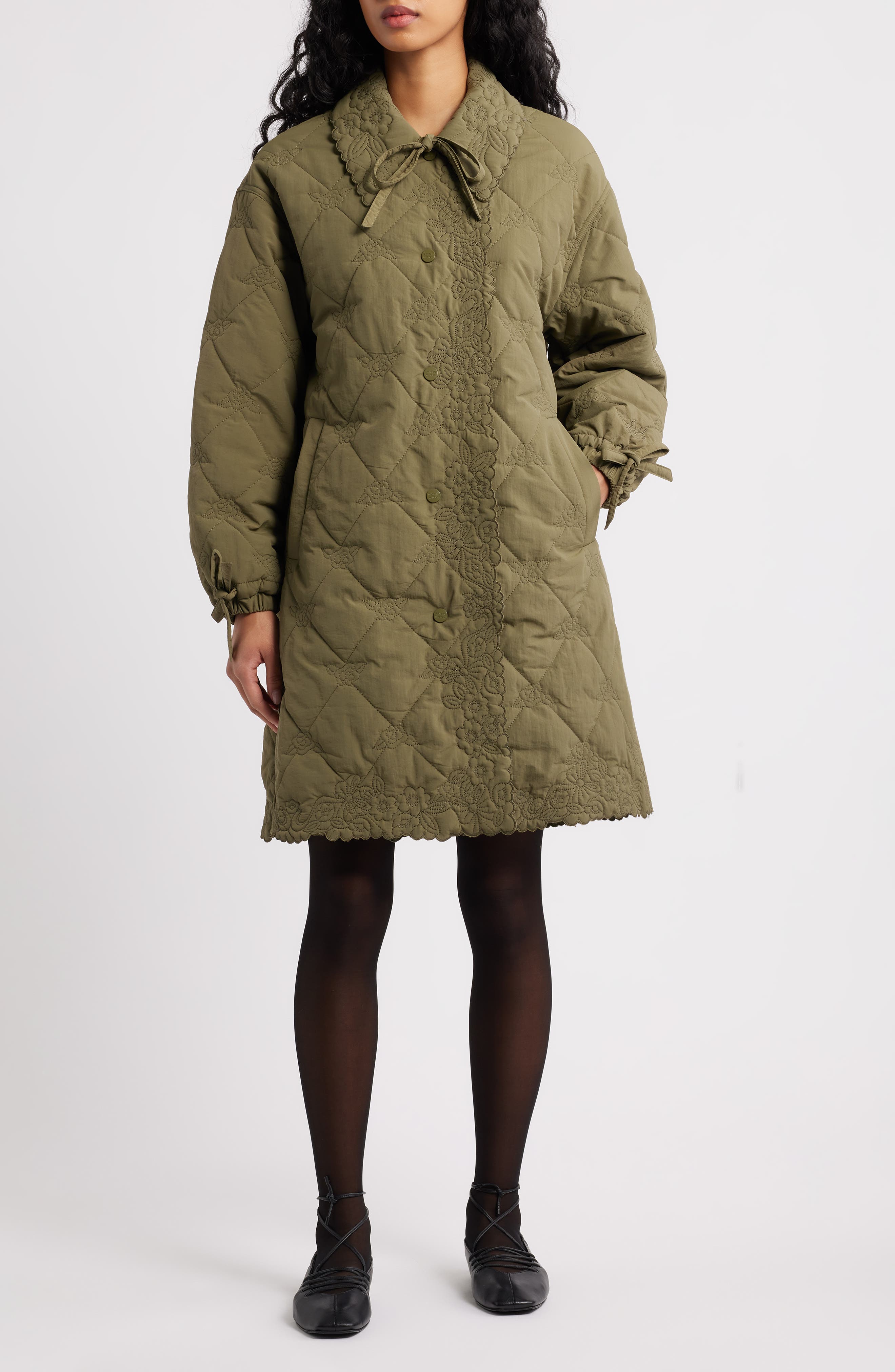 Damson Madder Avery Water Repellent Quilted Coat