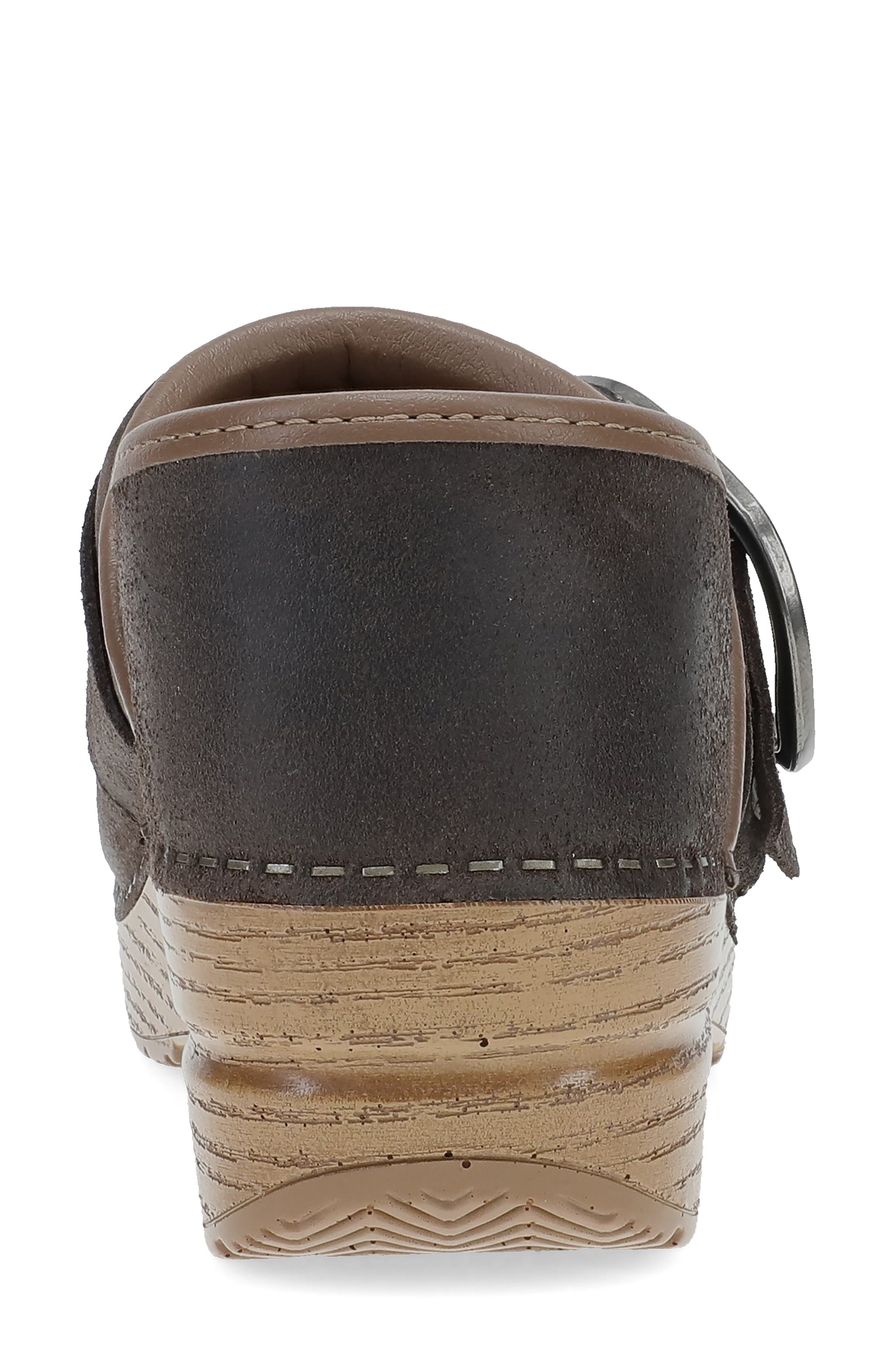 Pearson Buckle Strap Clog, Alternate, color, CHOCOLATE SUEDE