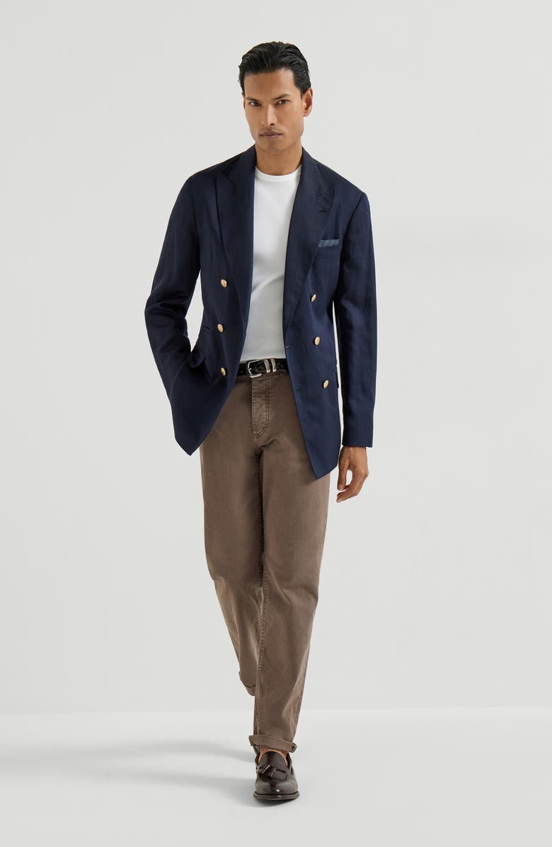 Brunello Cucinelli Lightweight denim trousers, Alternate, color, Hazelnut