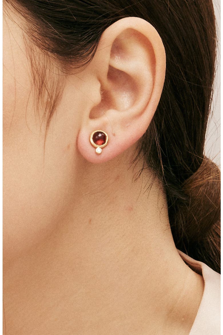 Cirra Mini Studs, Alternate, color, Garnet