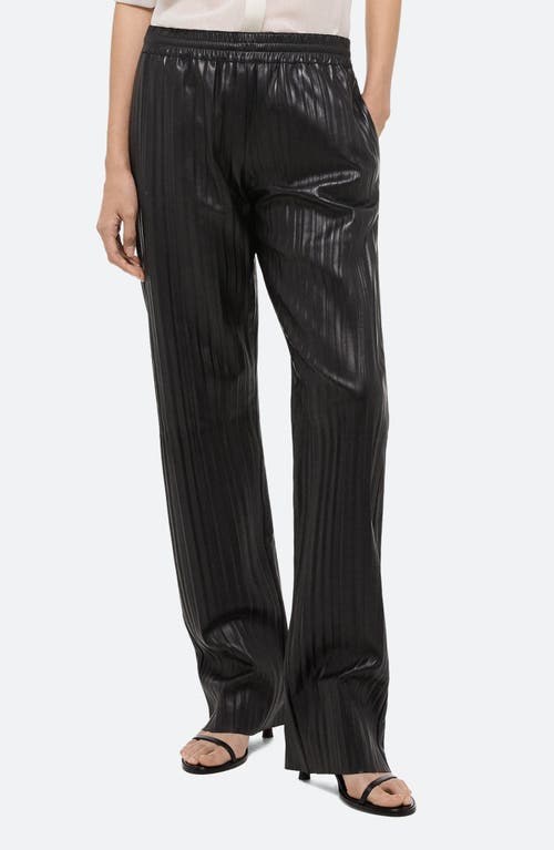Helmut Lang Pull-on Pleated Leather Car Trousers In Black