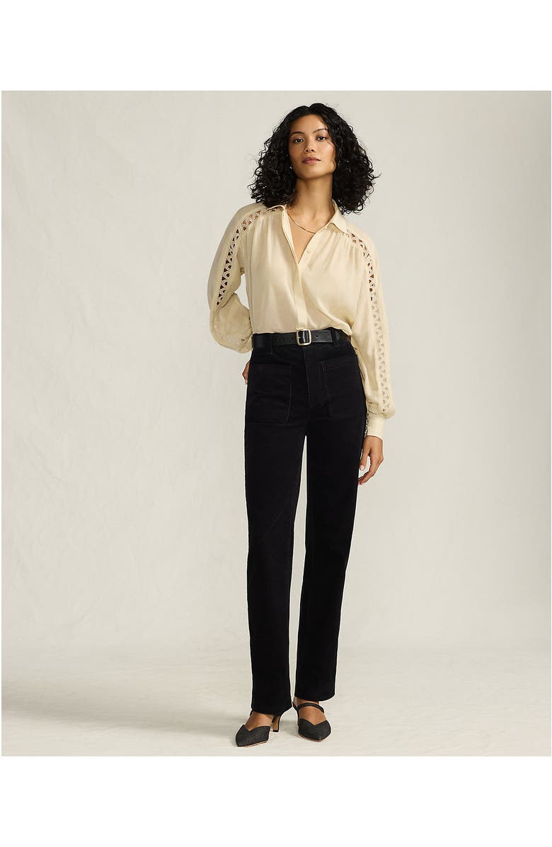 Lands' End Corduroy High Rise Rail Straight Leg Pants, Alternate, color, Black