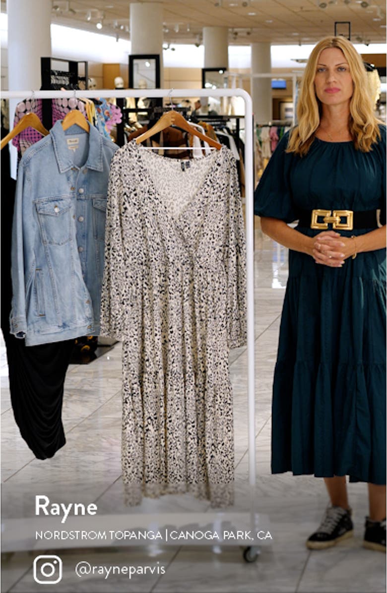 Emilie Long Sleeve Leopard Midi Dress, sales video thumbnail