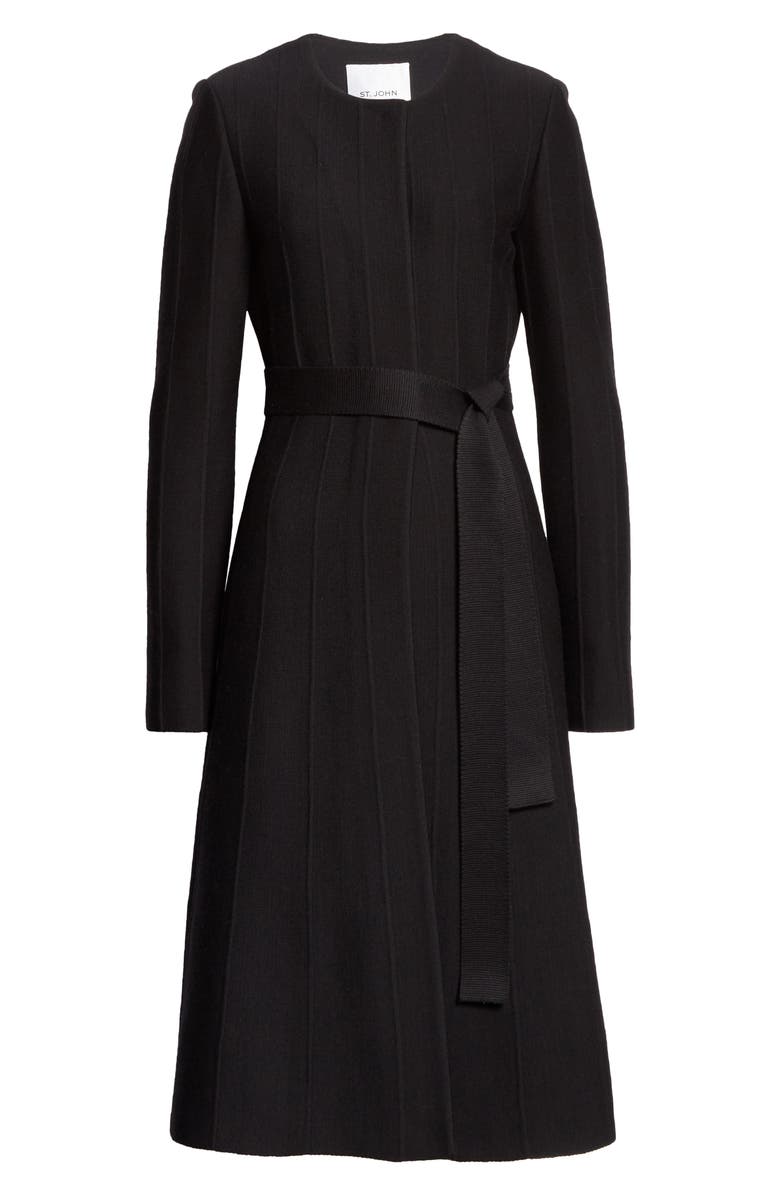 St. John Collection Belted Contour Ottoman Milano Knit Jacket, Alternate, color, 