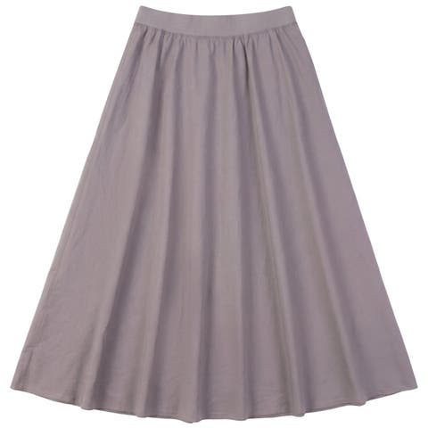 Midi Elastic Waist Wide Sweep Gauze Skirt