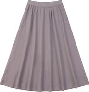 Red Myth 100% Cotton Midi Gauze Skirt - Elastic Waistband, Wide Sweep