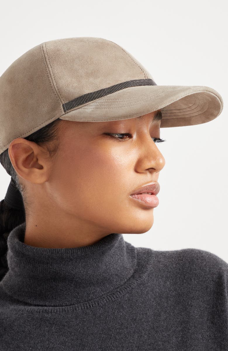 Brunello Cucinelli Suede baseball cap, Alternate, color, 