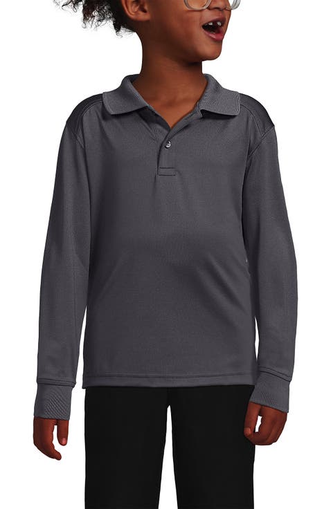 School Uniform Kids Long Sleeve Rapid Dry Polo Shirt