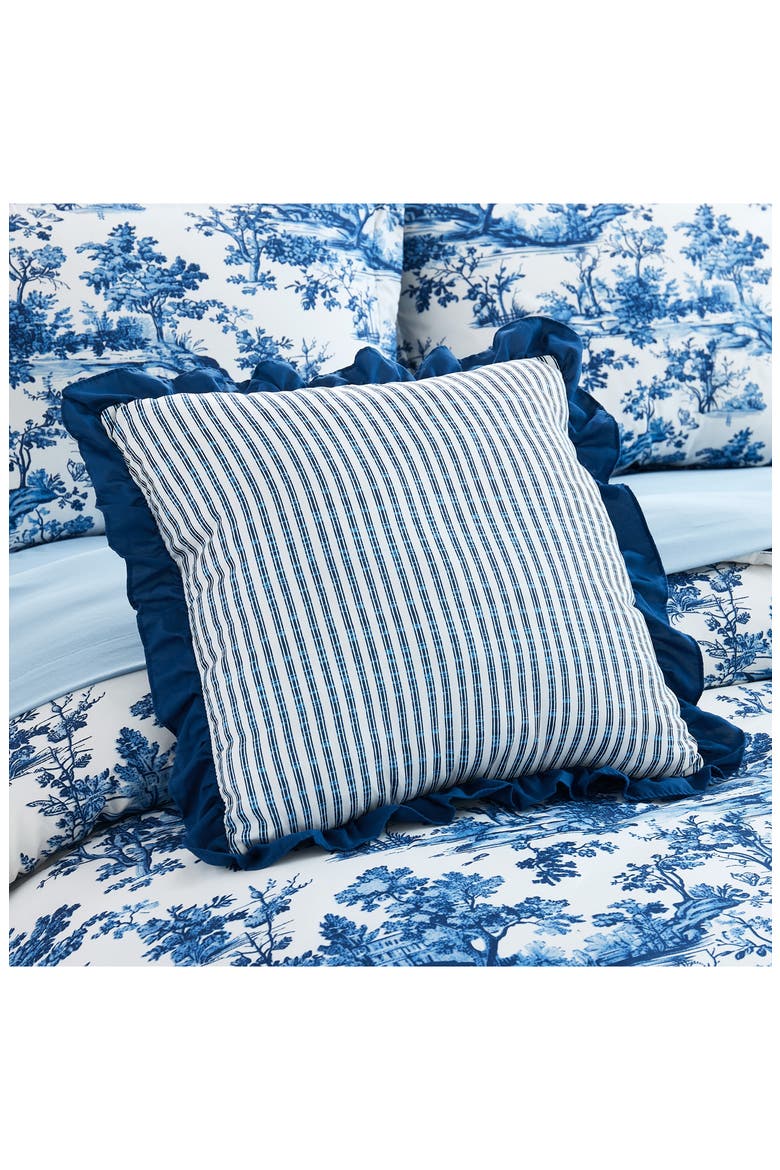 Shaya Toile Microfiber Comforter Set, Alternate, color, BLUE