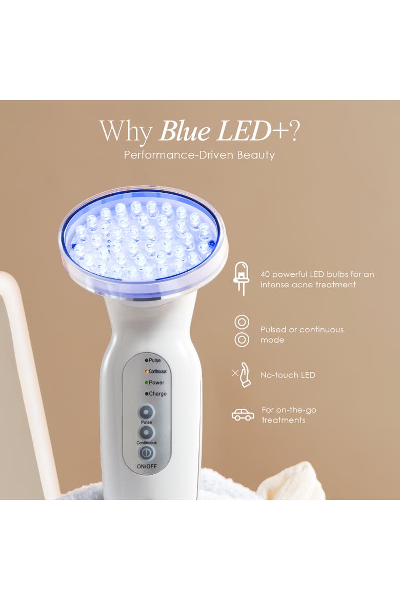 Blue LED+ Acne Light Therapy Wand, Alternate, color, White