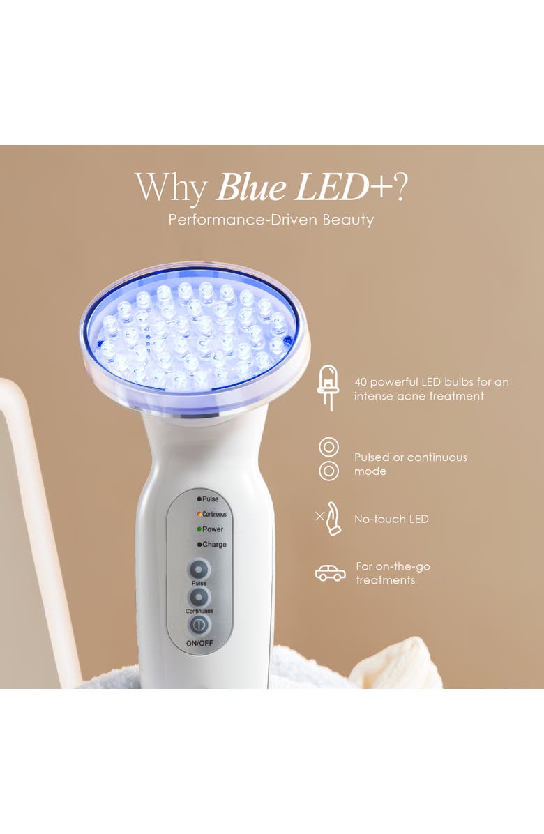 Project E Beauty Blue LED+ Acne Light Therapy Wand, Alternate, color, White