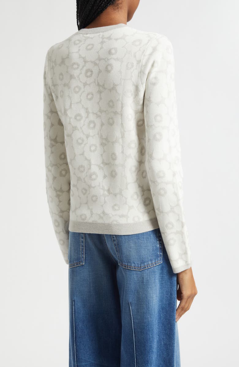 Marimekko Etevyys Keidas Floral Cotton Cardigan, Alternate, color, Off-White