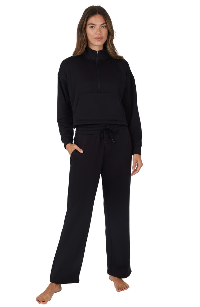 YOGALICIOUS Nadia Scuba Knit Fleece Half Zip Pullover, Alternate, color,