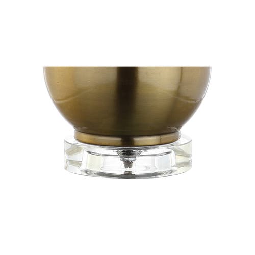 Jonathan Y Dylan 25" Metal/crystal Teardrop Led Table Lamp In Brass Gold
