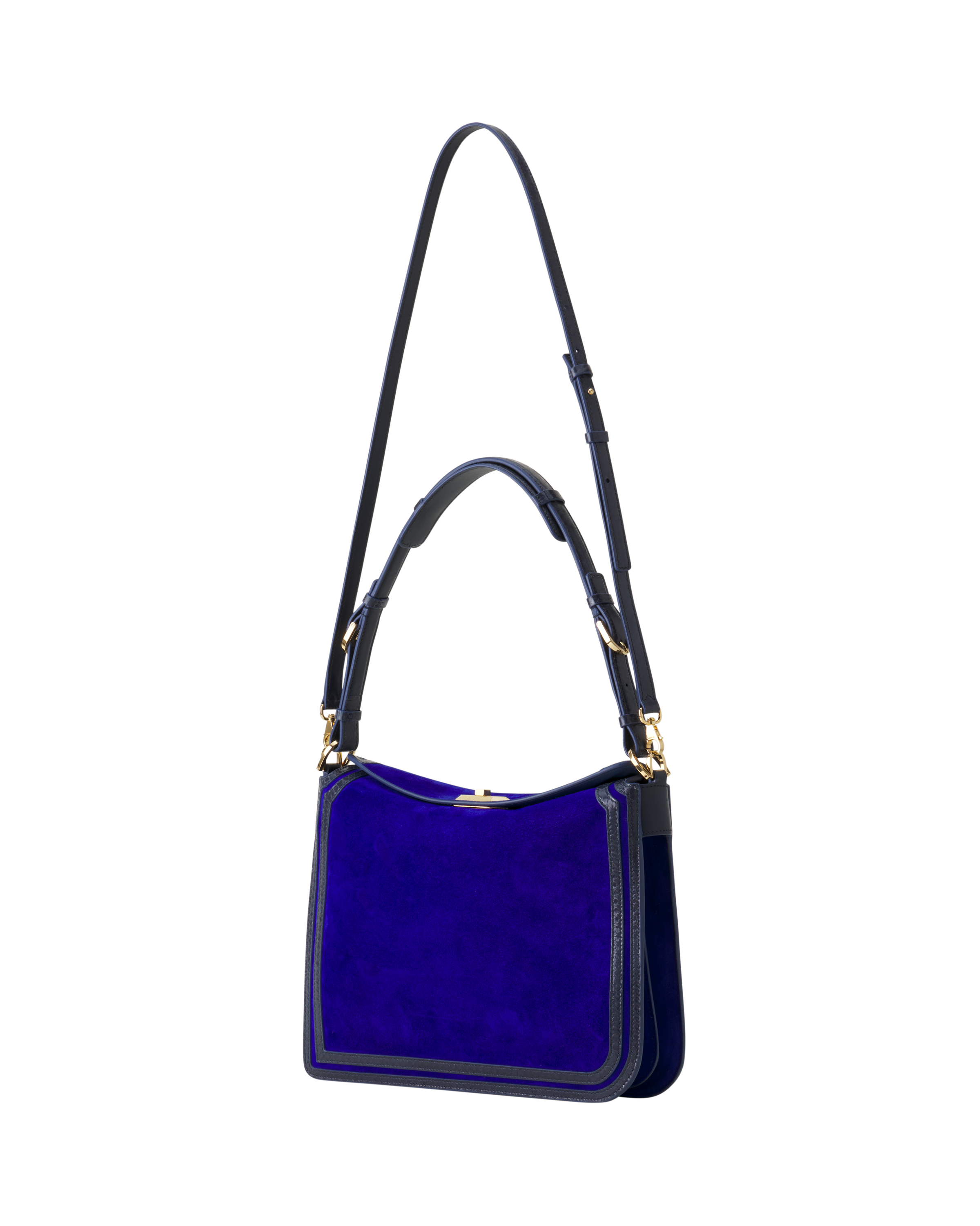 Lanvin Compagnon Medium Asymmetrical Bag In Suede, Alternate, color, Blue