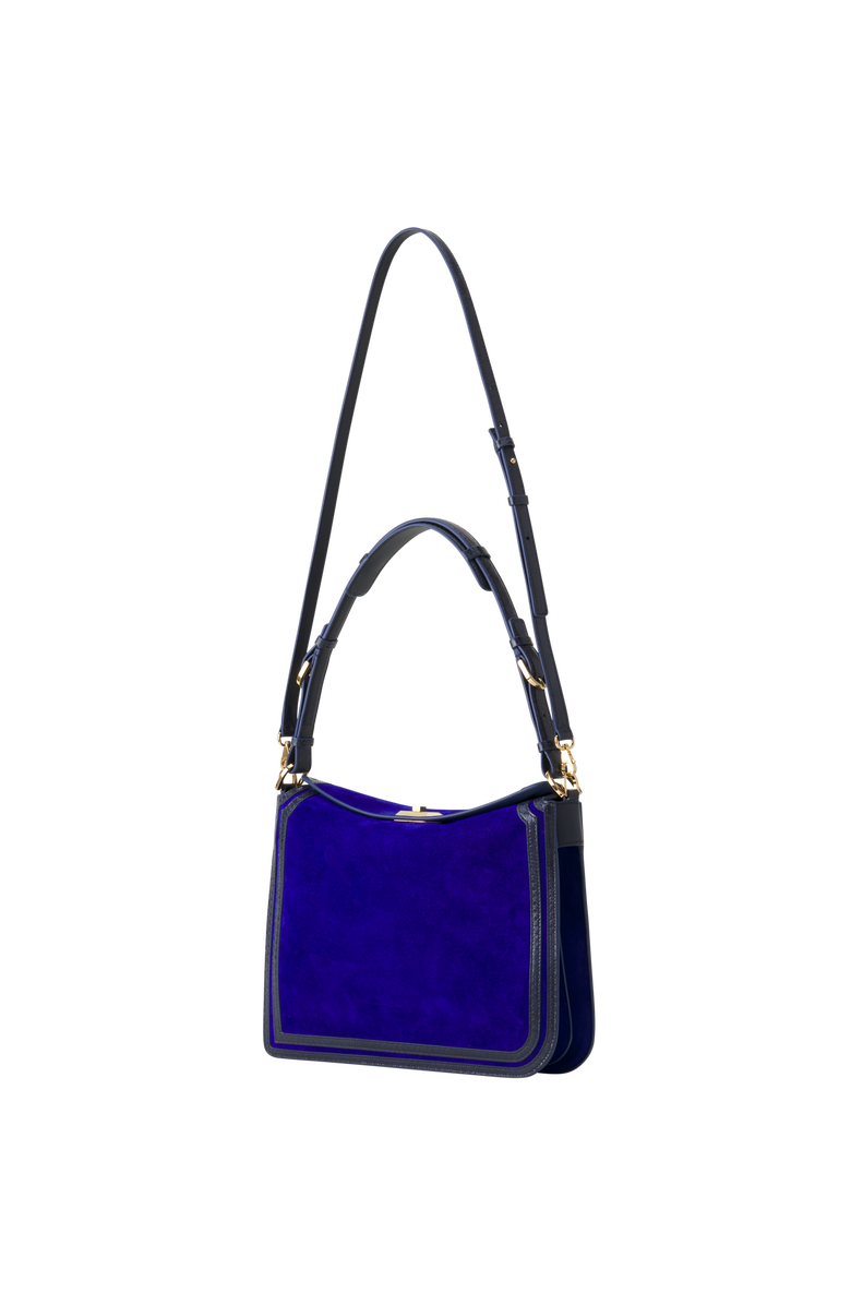 Lanvin Compagnon Medium Asymmetrical Bag In Suede, Alternate, color, Blue