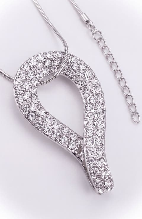 Crystal Infinity Teardrop Pendant Necklace