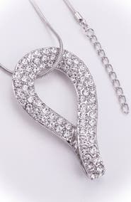 Modenaire Crystal Infinity Teardrop Pendant Necklace