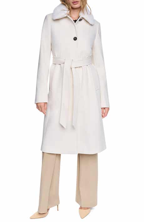 Faux Fur Collar Faux Wool Coat