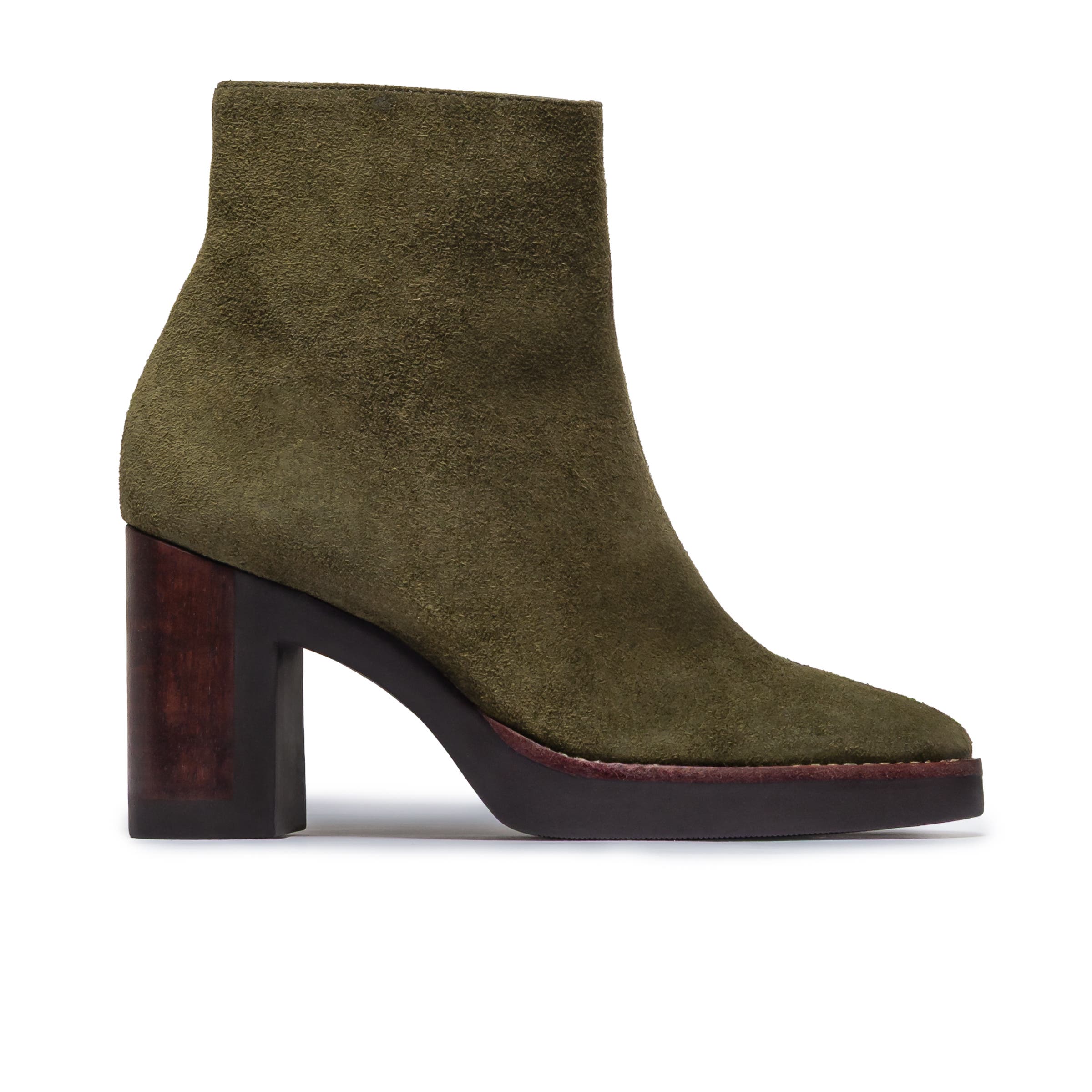 Bernardo Footwear Nara Platform Bootie In Dark Olive