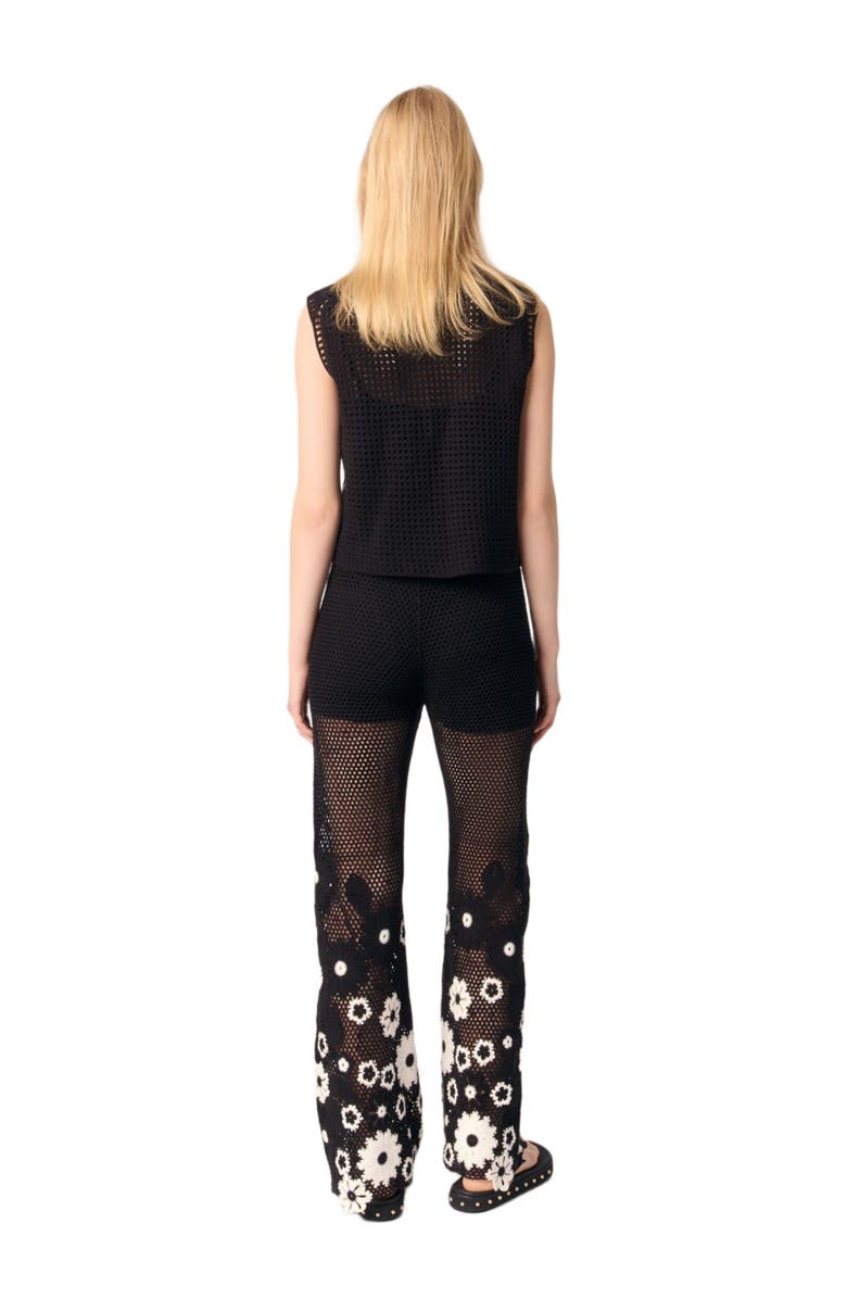 maje Floral crochet trousers, Alternate, color, 