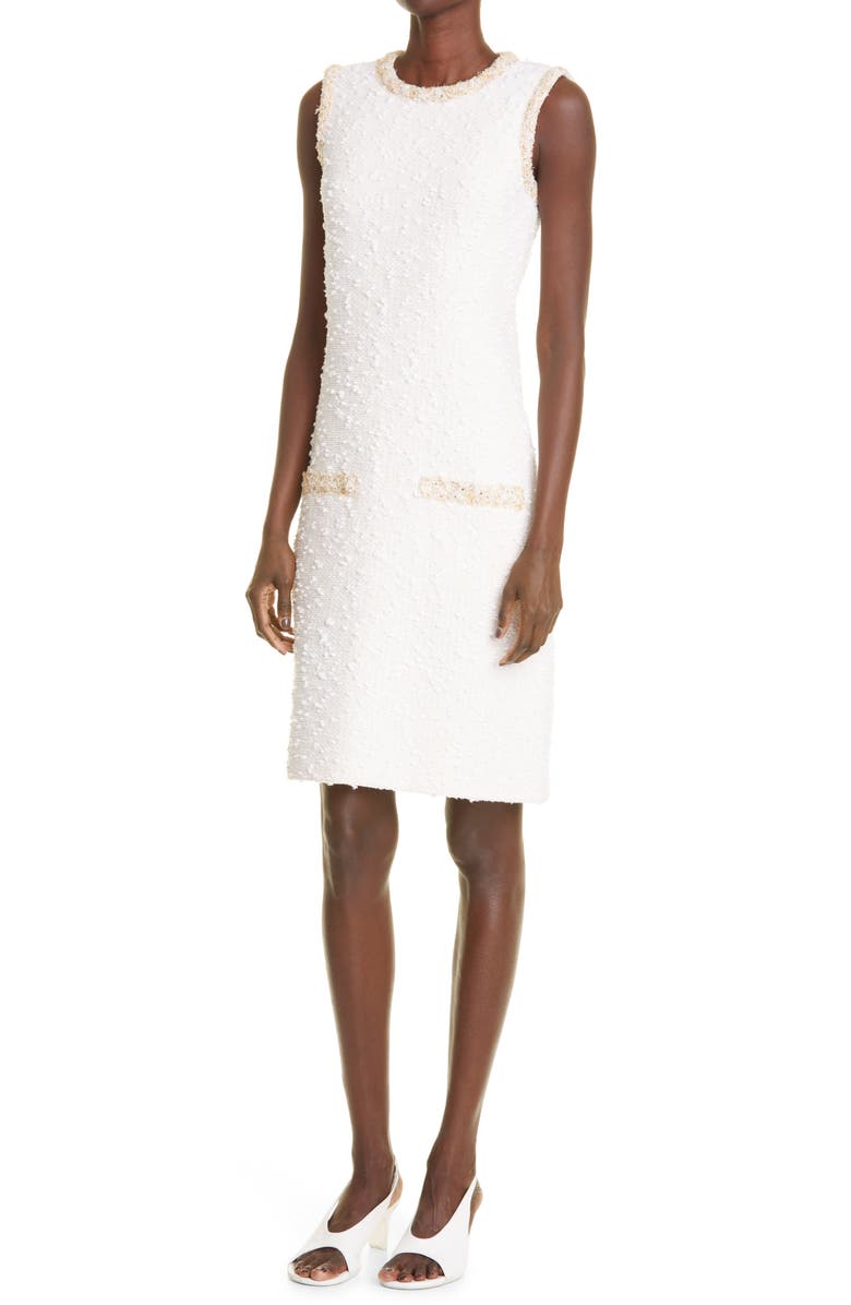 St. John Collection Bouclé Slub Knit Sleeveless Dress, Alternate, color,